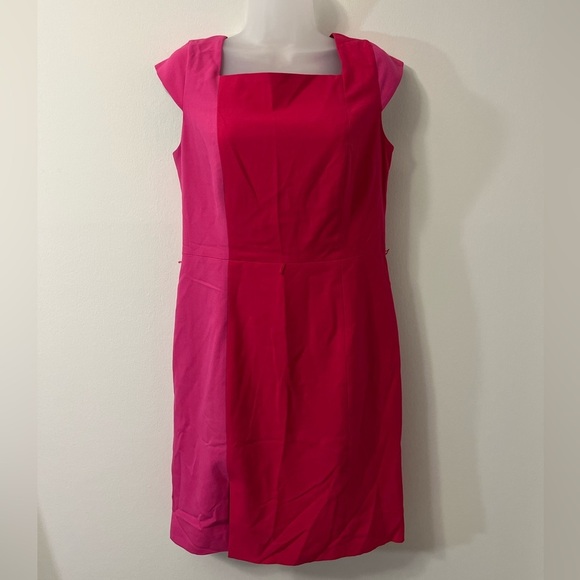 Calvin Klein Dresses & Skirts - Calvin Klein Women’s TWO Pink Fuchsia Square Neck Midi Shift Dress Size 10